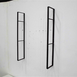 アイアンの壁掛け棚ミニ（四角枠）3段バージョン　w～60㎝　 3枚目の画像
