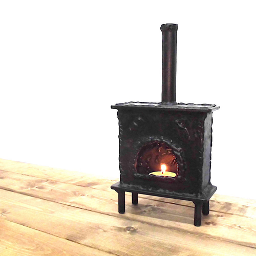 アイアンのミニチュアストーブ（キャンドルホルダー）受注生産品