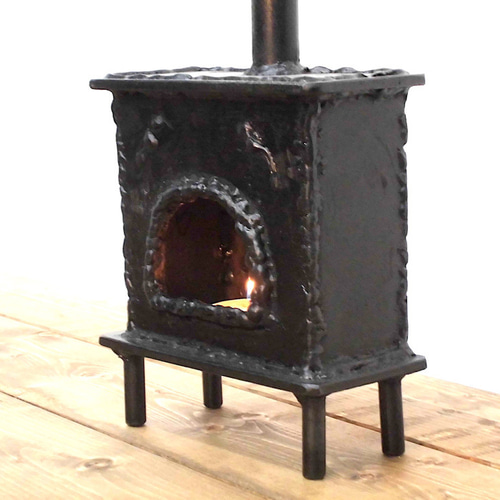 アイアンのミニチュアストーブ（キャンドルホルダー）受注生産品