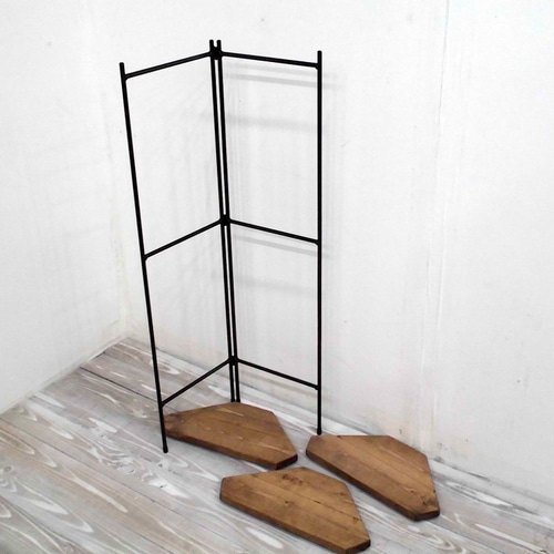 アイアン細工　3段コーナーラック　コーナーシェルフ コーナーシェルフ 3段 高さ121cm ホワイト アイアン｜おしゃれ