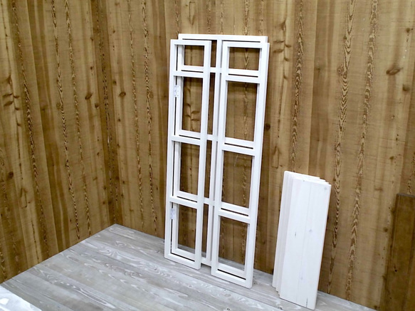 ちびあやめ様専用ページ、木製の格子棚（白バージョン） 4枚目の画像