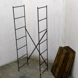 アイアン脚のシューズラック　(2足7段、14足用） 4枚目の画像