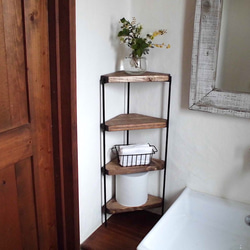 アイアンのコーナー棚、ミニ（4段） 棚・シェルフ・ラック takuto 通販