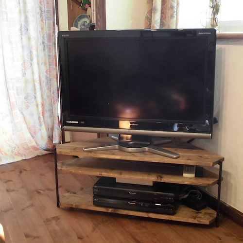 アイアン脚のコーナーテレビ台（3段）W120cm分）受注生産品
