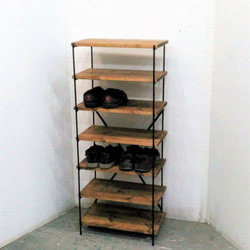 新サイズ‼️棚、シェルフ、シューズラック7段120cm幅(35足用) 棚