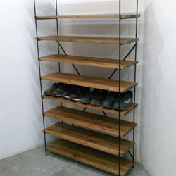 アイアンシューズラック5段ワイド(5足×5段25足用) アイアンシューズラック(ワイド)5段×5足25足用 靴箱・下駄箱・シューズ