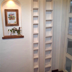 パイン材の柱棚（サイズ指定の隙間棚、幅３１～４０㎝バージョン）受注生産品 8枚目の画像