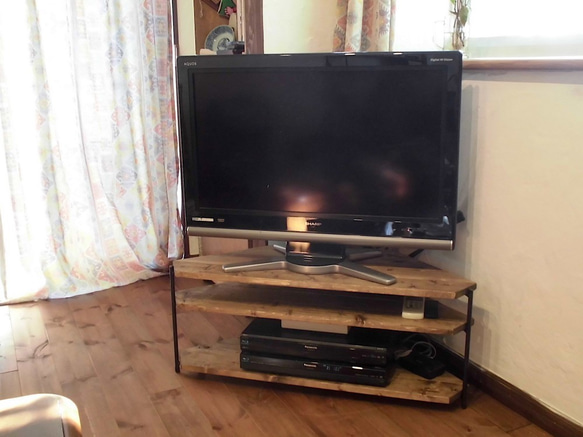 アイアン脚のコーナーテレビ台（3段）W130cm分（受注生産品） テレビ台
