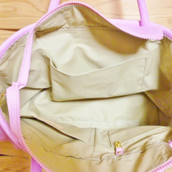 ピンクのフリルトートバッグ 5枚目の画像