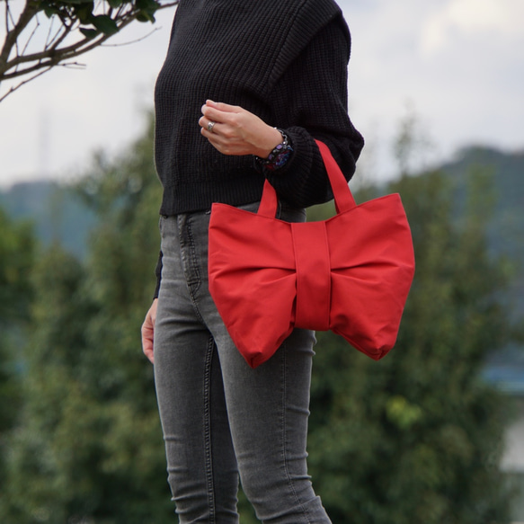 リボンBag レッド 希少✨ サルヴァトーレフェラガモ かごバッグ