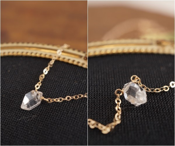 【k14gf】ハーキマーダイヤモンドネックレス　 3枚目の画像