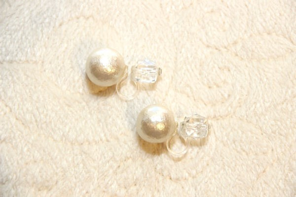 cubic & pearl earring 1枚目の画像