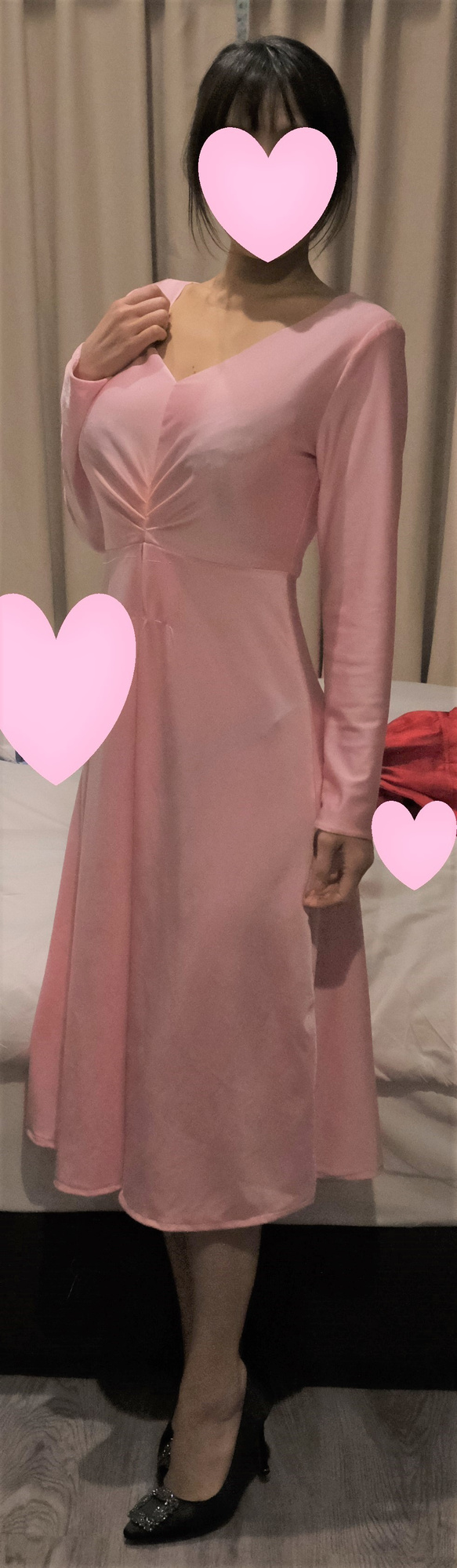 ワンピース　ピンク　ニット　ドレス 2枚目の画像