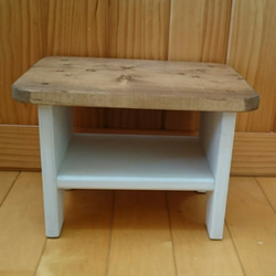 木製ステップ ミニテーブル 子ども用スツール 無垢材 ツートーンカラー 3枚目の画像
