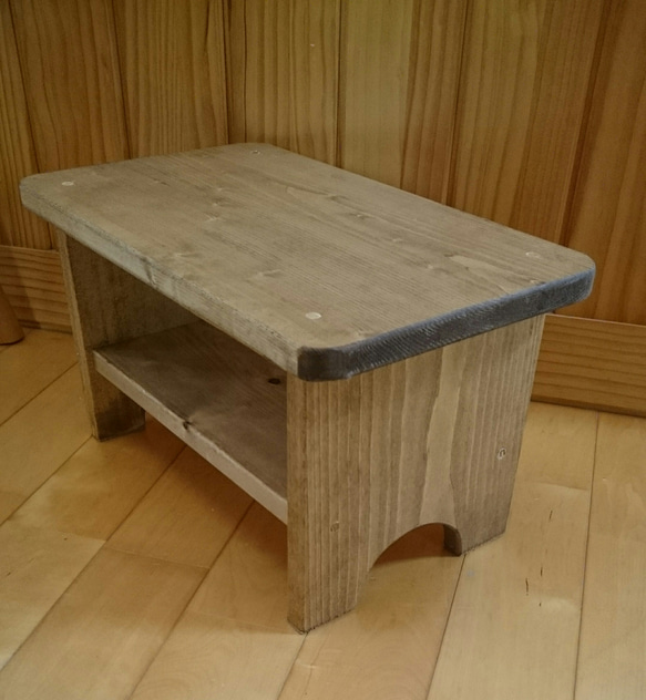 木製ベンチミニテーブル  幅４０×高さ４０cm  ウォルナット 1枚目の画像