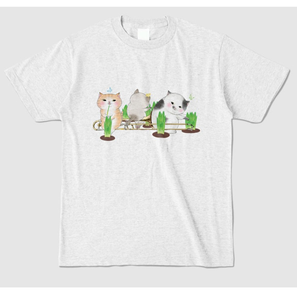 トロンボーン猫と猫草のＴシャツ 1枚目の画像