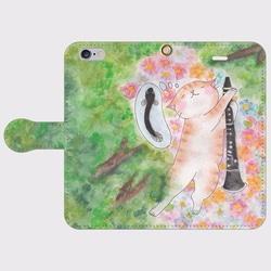 （IPhone6 / 6S）單簧管貓鰻魚筆記本型手機殼 [音樂貓系列] 第1張的照片