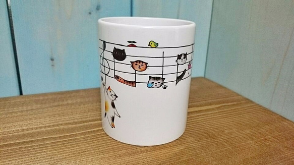 楽譜猫マグカップ【楽器ねこシリーズ】 4枚目の画像