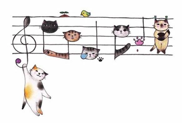 楽譜猫マグカップ【楽器ねこシリーズ】 5枚目の画像