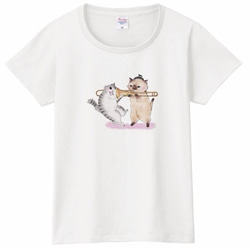 トロンボーン猫のＴシャツ(2匹) 2枚目の画像