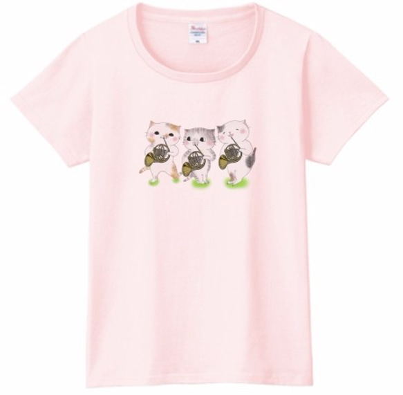 ホルン猫のＴシャツ(3匹) 4枚目の画像