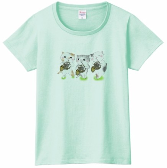 ホルン猫のＴシャツ(3匹) 6枚目の画像