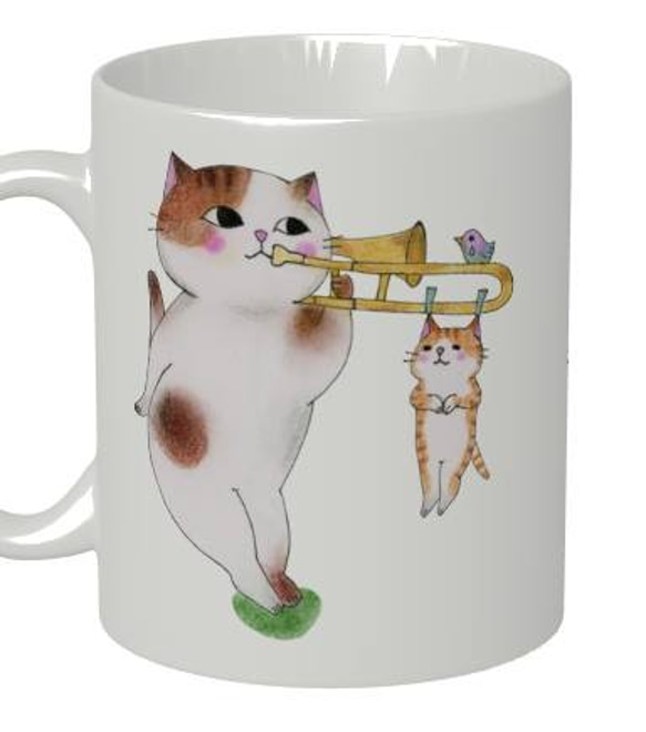 トロンボーン猫のマグカップ 3枚目の画像