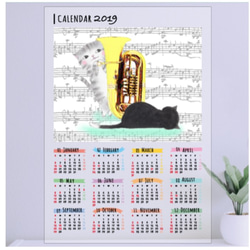 2019年チューバ猫のカレンダー 1枚目の画像