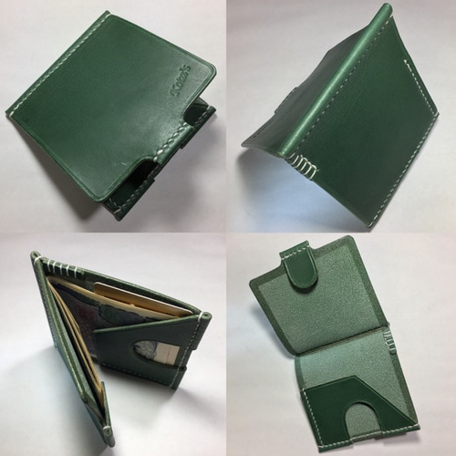 金具レス（金具無し）レザー札ばさみ／マネークリップ その他ミニ財布