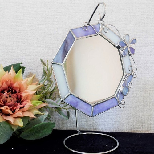 ✴︎:.｡.: 新色 ラベンダー色の八角形鏡♪ （16size） ドレッサー