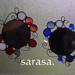 赤い水玉のかわいい壁掛け鏡♪ 3枚目の画像