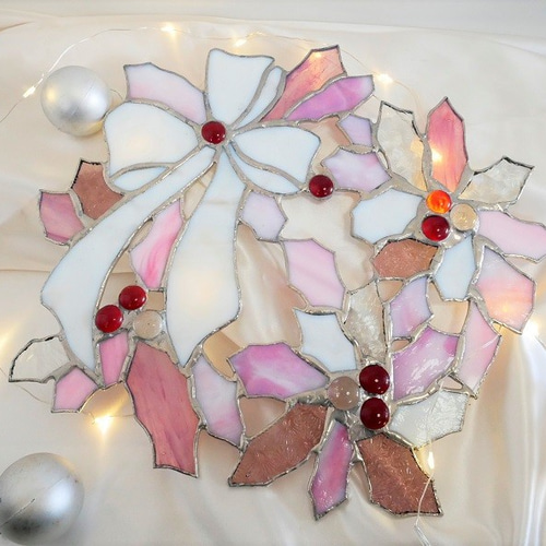 クリスマスリース ステンドグラス ステンドグラスのクリスマスリース - Unit Glass Studio | minne byGMO