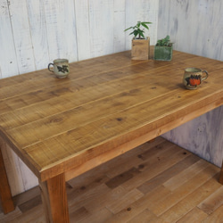 古材　ダイニングテーブル　120×70cm　ライトブラウン　Sサイズ　ひば 無垢 　 1枚目の画像