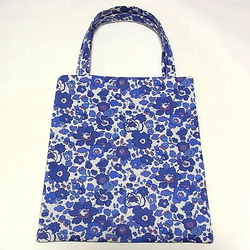 リバティミニバッグ(少し台形） ベッツィ（ブルー）∞受注制作