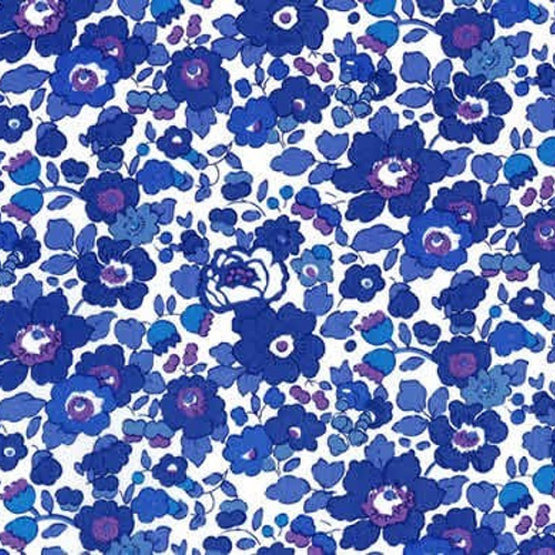 リバティミニバッグ(少し台形） ベッツィ（ブルー）∞受注制作