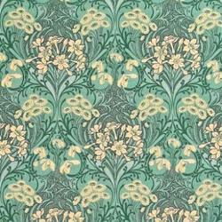 アール・ヌーヴォー期のデザイン　文庫用　  ブックカバー　水仙などのお花（グリーン）∞受注制作∞ 4枚目の画像