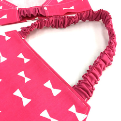 《送料無料》ピンクリボン柄ののエプロン＆三角巾 サイズフリー110 2枚目の画像