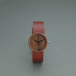 [ RED ] Walnut (size M) × Organic Sweden Leather 1枚目の画像