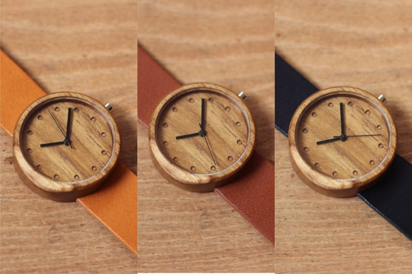 古い木で作った時計盤 − 32mm 5枚目の画像