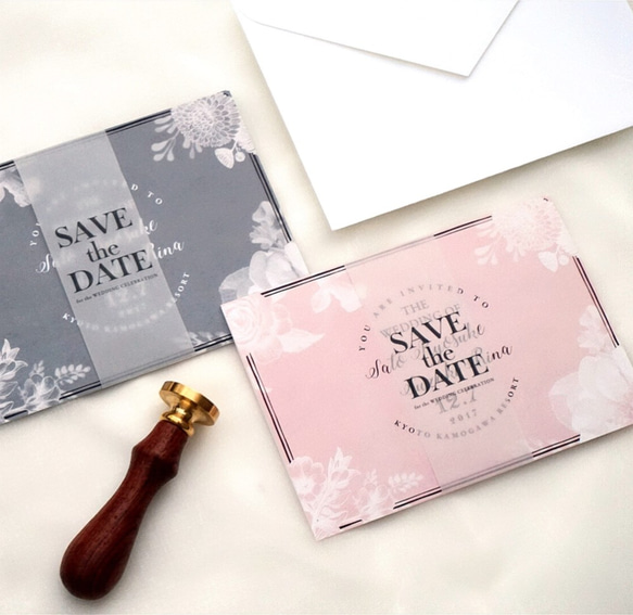 Pinky Blossom 招待状　| 結婚式・ウェディングペーパーアイテム・海外風・カリグラフィー 6枚目の画像