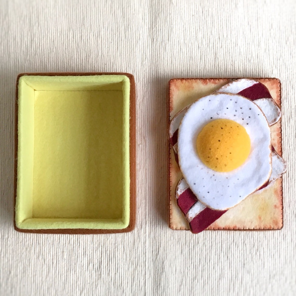ベーコンエッグトーストの小物入れ 3枚目の画像
