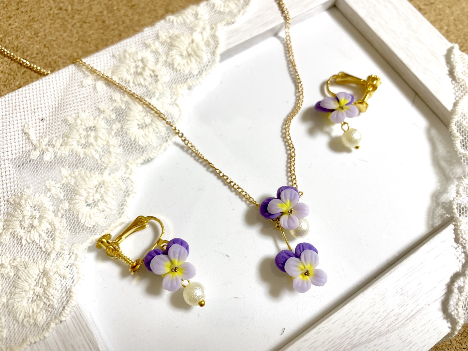 ビオラ アクセサリーセット ネックレス・ペンダント handmade K＆P 