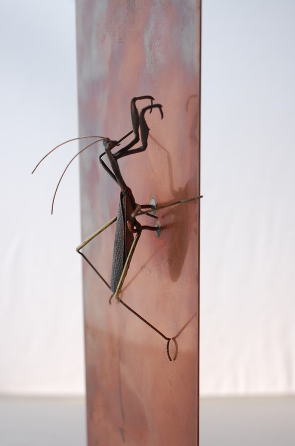 蟷螂(かまきり)metal insect series 銅壁 4枚目の画像