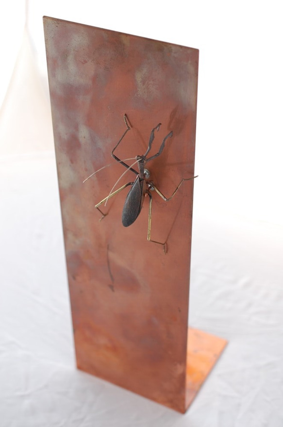 蟷螂(かまきり)metal insect series 銅壁 5枚目の画像