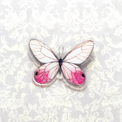 Pink butterfly brooch 2枚目の画像