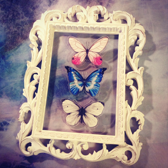 Pink butterfly brooch 5枚目の画像
