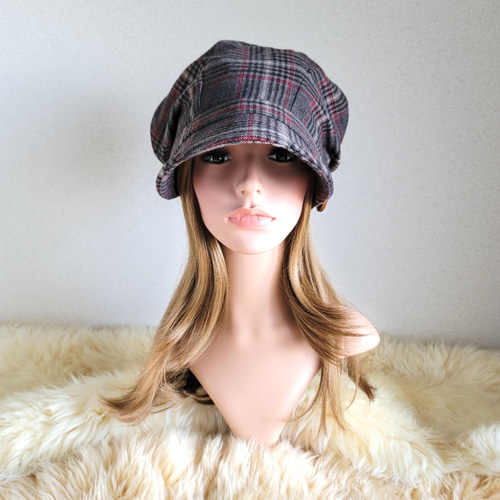 AMBERGLEAM／ウールアップルキャスケット（チェック） AMBERGLEAM