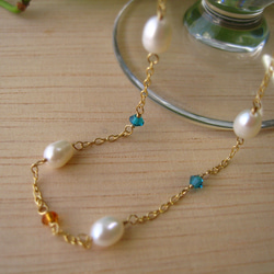 Fresh water pearl necklace vitamin colour 2枚目の画像