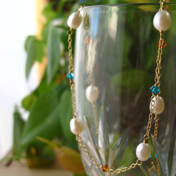 Fresh water pearl necklace vitamin colour 3枚目の画像