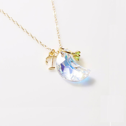 ✨新作✨【14kgf】三日月ネックレス《スワロフスキーネックレスムーン  